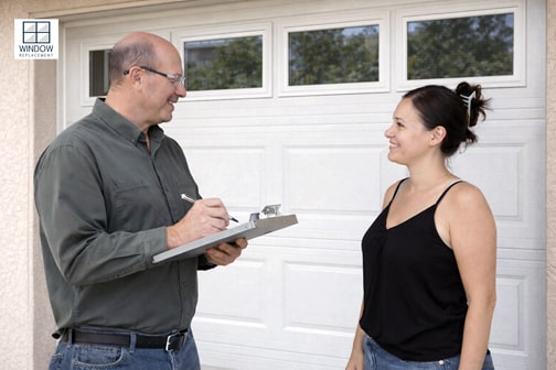 Tim from Window Replacement Pros providing an on-site window replacement estimate